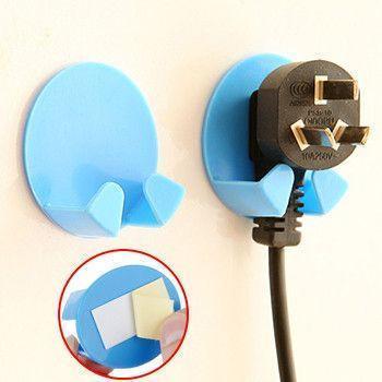 10 Pcs Wall Adhesive Plastic Power Plug Socket Holder